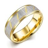 Stainless Steel Band Fashion Ring Yellow Gold Men's Unisex B459