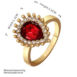 Gold Red Zirconia Band Ring Size 8 B105