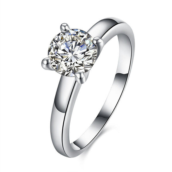 Platinum Plated Fashion Ring AAA Zirconia Women B338