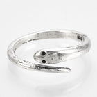 Adjustable Alloy Finger Ring Snake Antique Silver Size 6 Adjustable 16mm P394