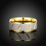 Stainless Steel Band Fashion Ring Yellow Gold Men's Unisex B459