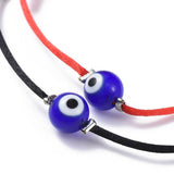 Handmade Nylon Thread Bracelet Handmade Evil Eye Black Red Adjustable 2PCS Z127