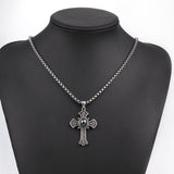 Stainless Steel Necklace Pendant Cross Biker Gothic 23" 3.5MM Lobster Clasp B231