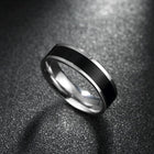 Stainless Steel Band Wedding Ring Black Men's Unisex B429