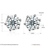 Sterling Silver Plated  Earrings  Stud AAA Zirconia  Push Back Clasp L772