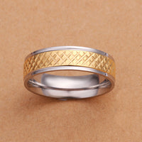 Stainless Steel Gold Tone Gold Band Ring Size 8 B100