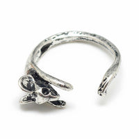 Alloy Cuff Ring Mouse Adjustable Antique Silver Size 6 Adjustable 16mm P427