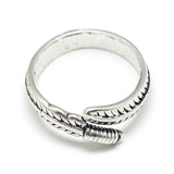Alloy Finger Ring Wide Ring Leaf Adjustable Antique Size 6 Adjustable 16mm P434