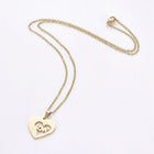 Stainless Steel Set Earring Pendant Necklace Heart Valentine's Day Gold 18" P790