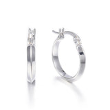 Stainless Steel Hoop Earrings Ring Silver 20x18.5x3mm  1x0.8mm P220