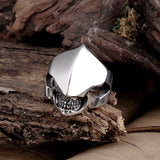 Mens Unisex Stainless Steel Ring Shield Alien Teeth Silver L69