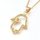 Set Pendant Necklace Earrings Stainless Steel Lobster Hamsa Fatima Gold Z780