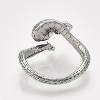 Alloy Cuff Finger Ring Rattle Snake Antique Silver Size 8 Adjustable 18.5mm P438