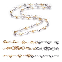 Stainless Steel Necklace Lobster Ion Plating Heart 18" 45.5cm Z643