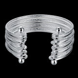 Sterling Silver Plated Bracelet Adjustable 12MM No Clasp L212