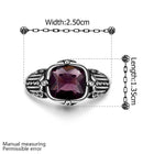 Stainless Steel Antique Gothic Biker Tribal Ring Black Purple Men's Unisex B203