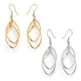 Stainless Steel Dangle Earrings Carved Gold Silver 65mm Pendant 46x19x4mm P155