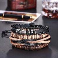 Leather Bracelet Adjustable Size Handmade 41MM Lace Up Clasp L528