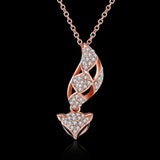 Rose Gold Plated Necklace Pendant Fox Sugar Glide Zirconia B78