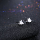 Sterling Silver Earrings  Stud AAA Zirconia  Push Back Clasp L743