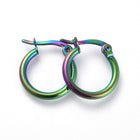 304 Stainless Steel Hoop Earrings Ring Multi- 15x2mm pin 0.7x1mm P331