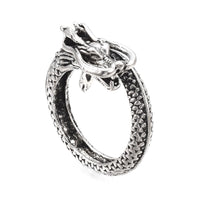 Alloy Cuff Ring Wide B Ring Dragon Antique Silver Size 9 Adjustable 19.5mm P451