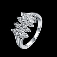 Sterling Silver Plated Fashion Ring AAA Zirconia Women B405