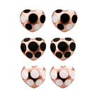 Rose Gold Platinum Plated Black White Earrings Stud Push Back Heart  .72" L304