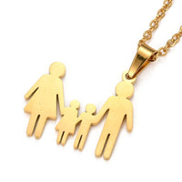 Stainless Steel Set Pendant Necklace Earrings Family 15.7" 8x10.5x1mm 0.7mm Z812