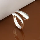 Sterling Silver Drops Plain Band Ring Size 8 B6