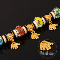 Gold Plated Bracelet DIY Beads  Hand Lucky Charm Red Blue Multicolor L123