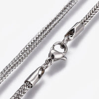 Stainless Steel Chain Necklaces Lobster Silver 17.6inches 44.8cm 2.5mm Z550