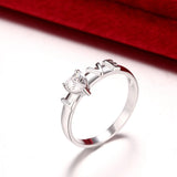 Sterling Silver Plated Fashion Ring AAA Zirconia Women Love B386