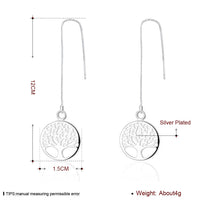 Sterling Silver Plated Earrings Tree Of Life Drop Dangle  Fish Hook Clasp L703