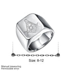 Stainless Steel Ring Mens Silver Plain G Flat Freemasonry B572