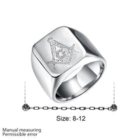 Stainless Steel Ring Mens Silver Plain G Flat Freemasonry B572