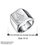 Stainless Steel Ring Mens Silver Plain G Flat Freemasonry B572