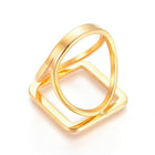 304 Stainless Steel Finger Rings Square Gold Size 7 17mm  A24