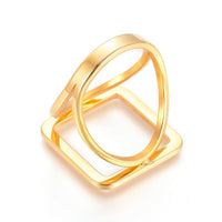 304 Stainless Steel Finger Rings Square Gold Size 7 17mm  A24