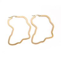 Stainless Steel Hoop Earrings Hypoallergenic Earrings Africa Map  Z422