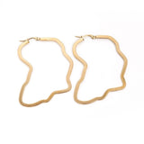 Stainless Steel Hoop Earrings Hypoallergenic Earrings Africa Map  Z422