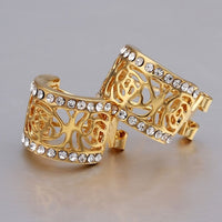 Gold Zirconia Clip Earrings L86