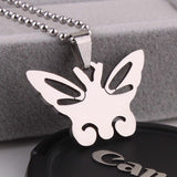 316L Stainless Steel Pendant Butterfly  Silver Necklace 22" B47