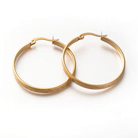 304 Stainless Steel Hoop Earrings Gold 35x3.5mm Pin 0.6x1.2mm  P650