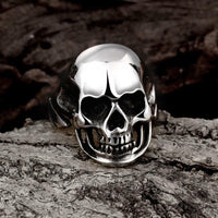 Stainless Steel Plated Biker Ghotic Mens Ring Skull Skelleton Head Cranium B526