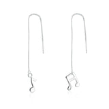 Threader Earrings Asymmetrical Earrings Dangle Musical Note Silver Color  Z262