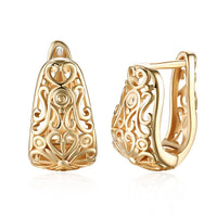 Yellow Gold Plated Earrings  Hoop Huggies  Latch Back Clasp L559