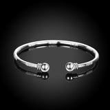 Sterling Silver Plated Bracelet Adjustable 3MM No Clasp L228