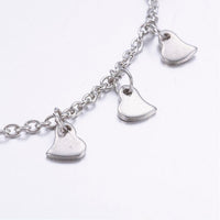 Stainless Steel Charm Bracelet Heart   Stainless Steel Cable Silver Z117