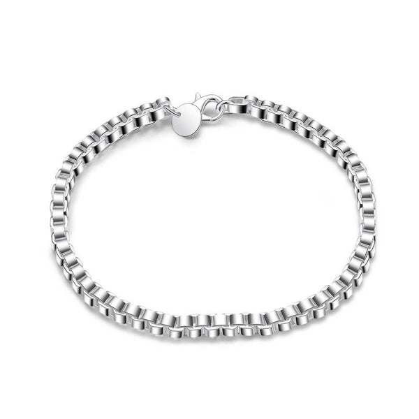 Sterling Silver Plated Bracelet 8 Inches 4.1MM Lobster L299